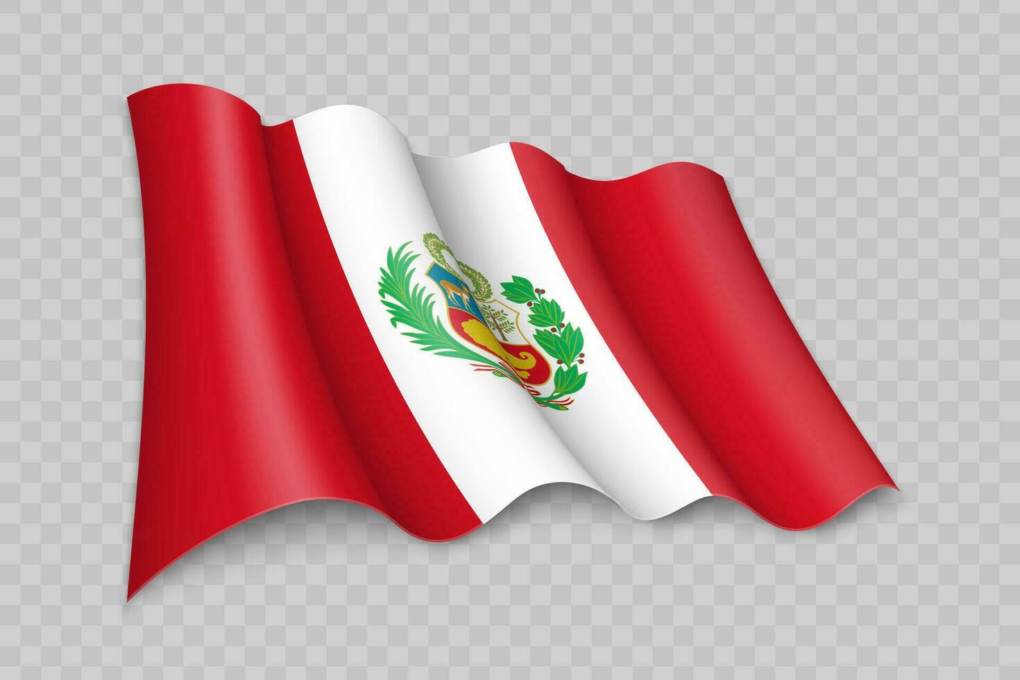 3d realista ondulación bandera de Perú vector