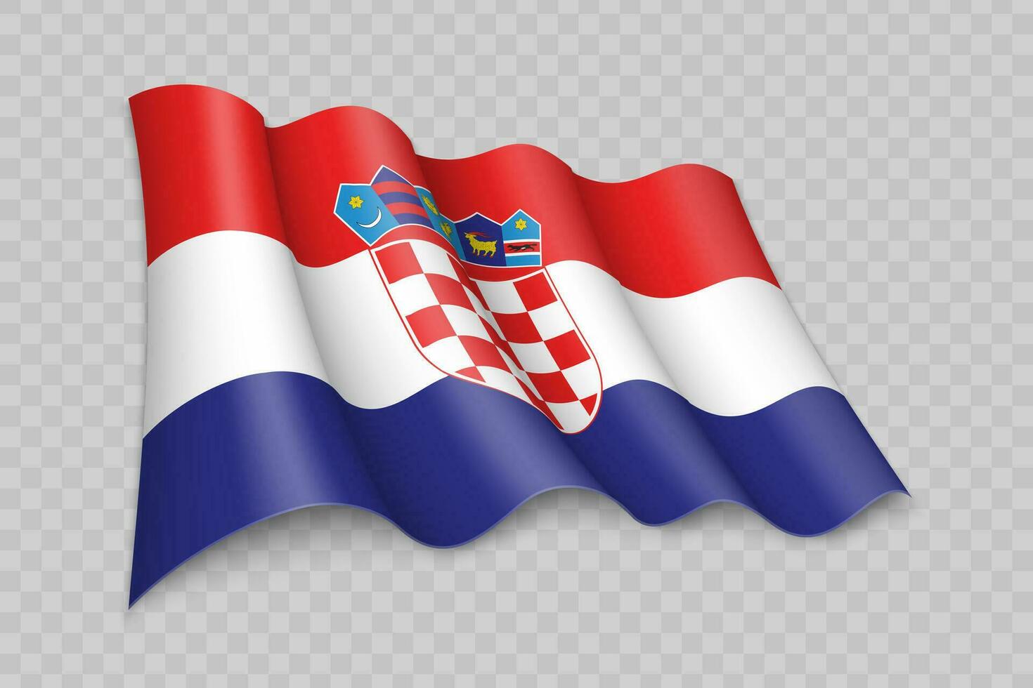 3D Realistic waving Flag of Croatia vector