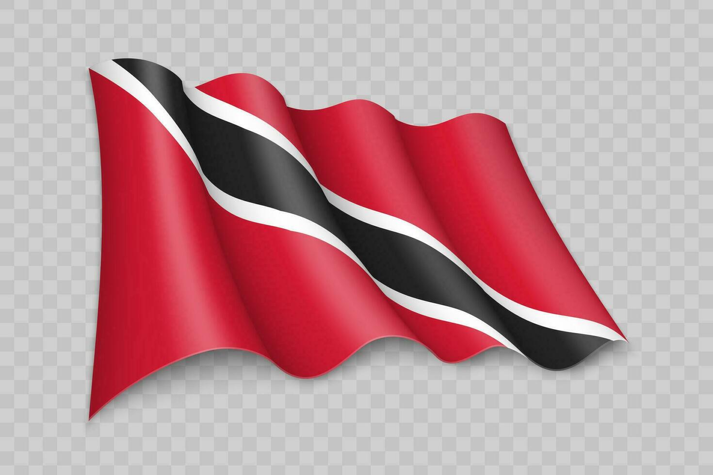 3D Realistic waving Flag of Trinidad and Tobago vector
