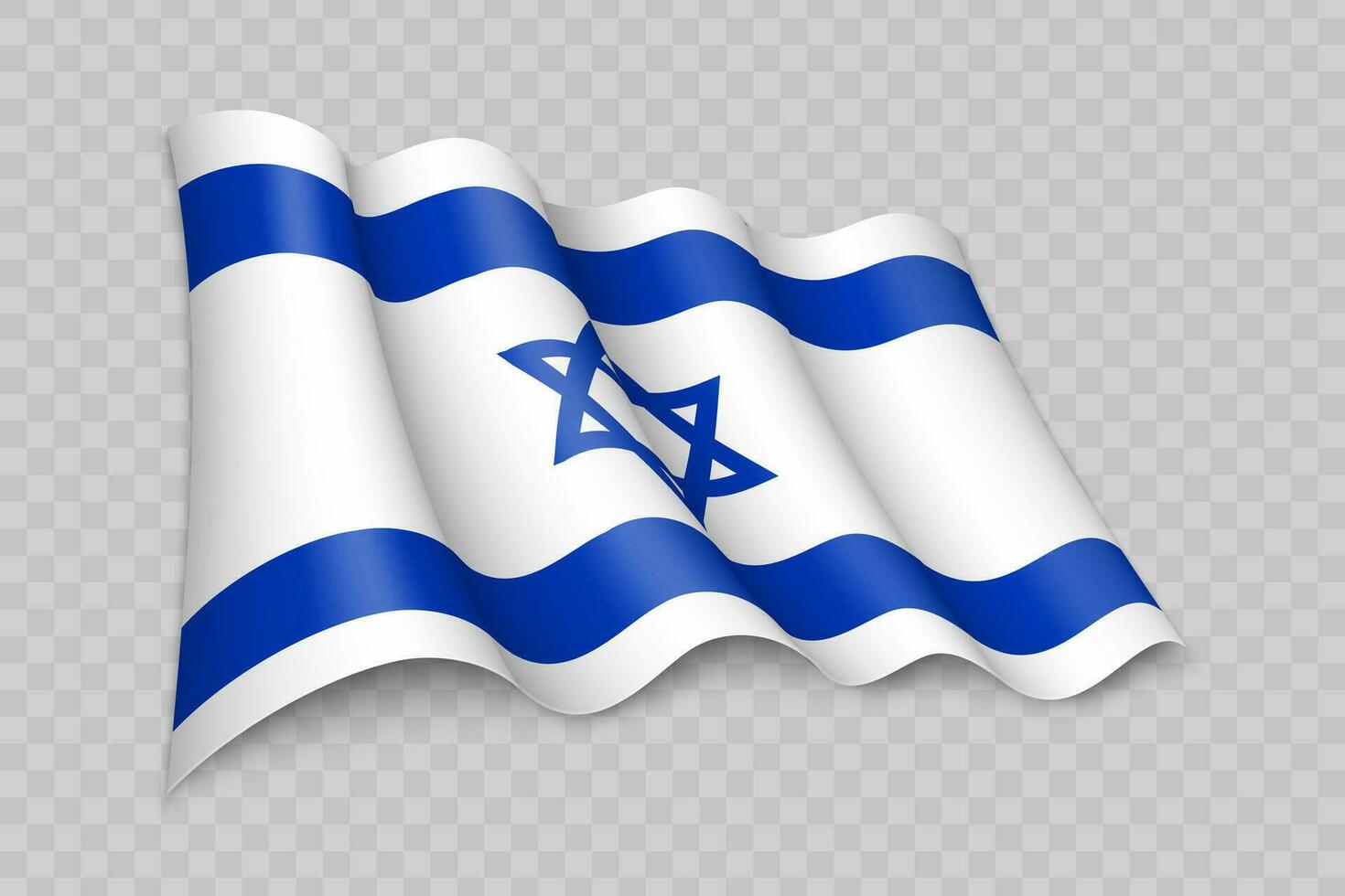 3D Realistic waving Flag of Israel vector