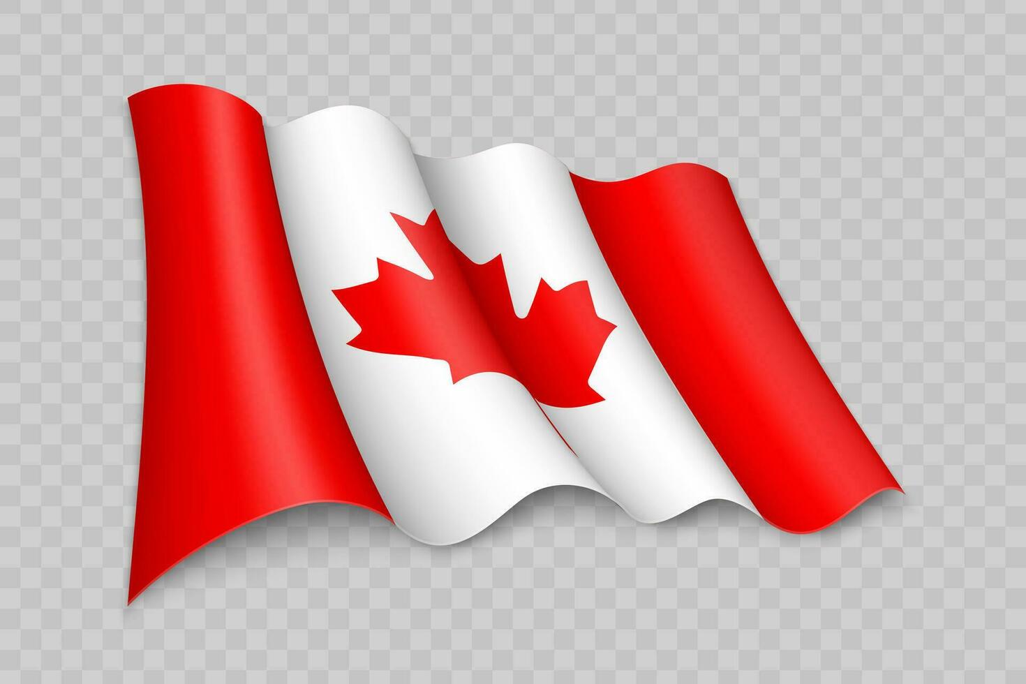 3D Realistic waving Flag of Canada vector