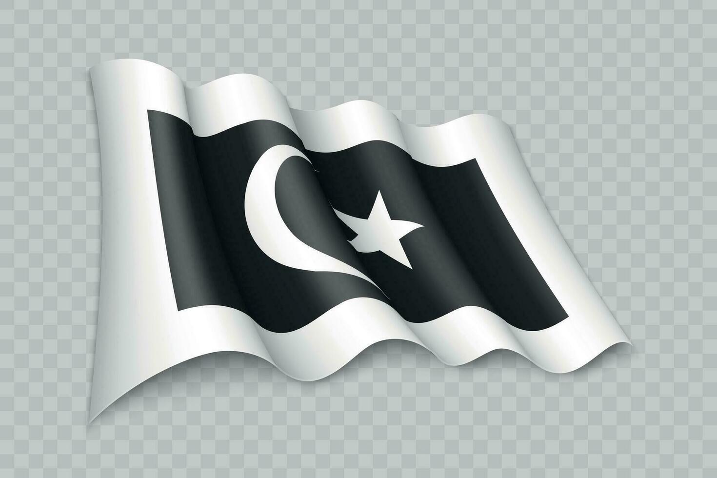 3d realista ondulación bandera de terengganu es un estado de Malasia vector