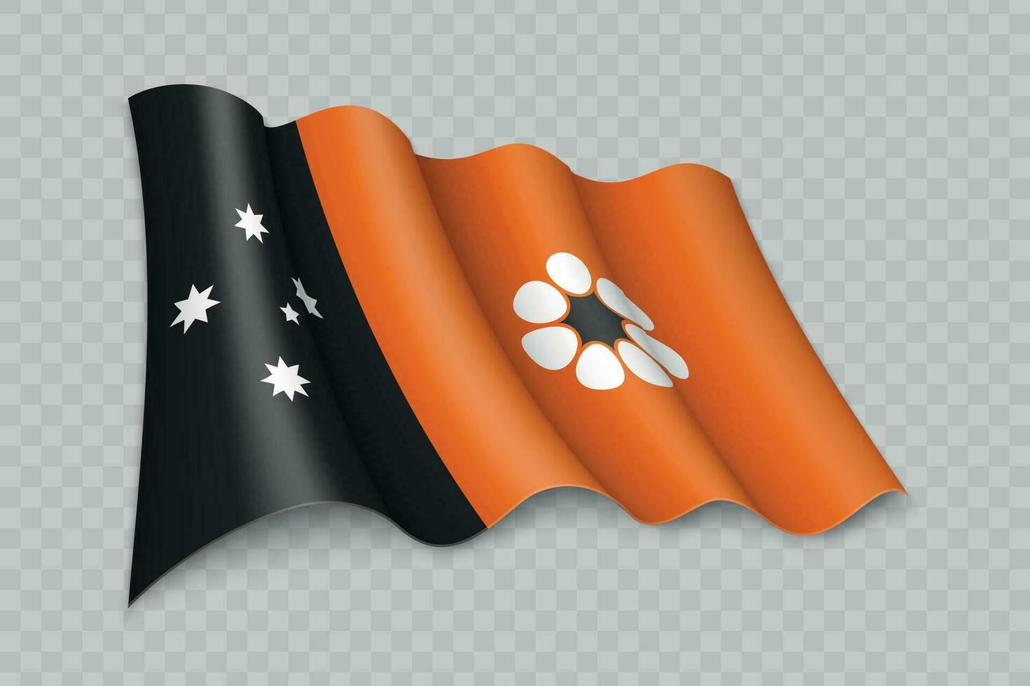 3D Realistic waving Flag of Northern Territory is a state of Australia vector