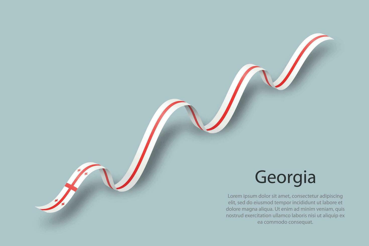 Waving ribbon or banner with flag of Georgia vector
