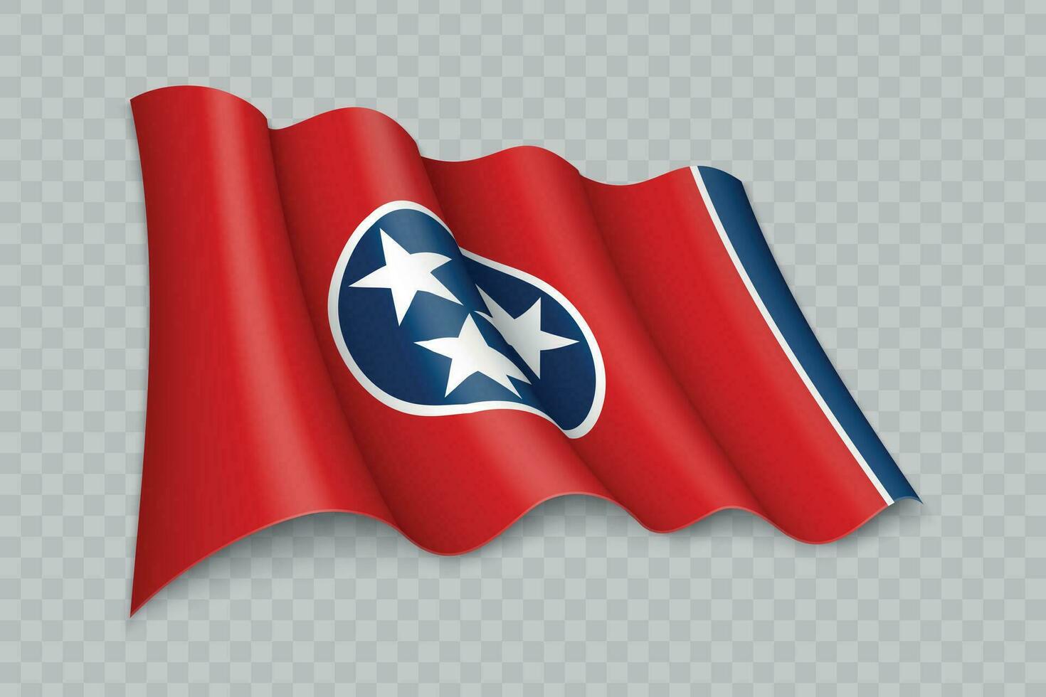 3D Realistic waving Flag of Tennessee is a state of United State vector