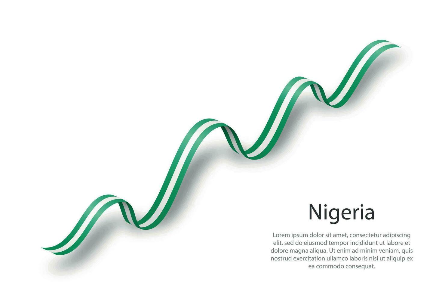 Waving ribbon or banner with flag of Nigeria vector