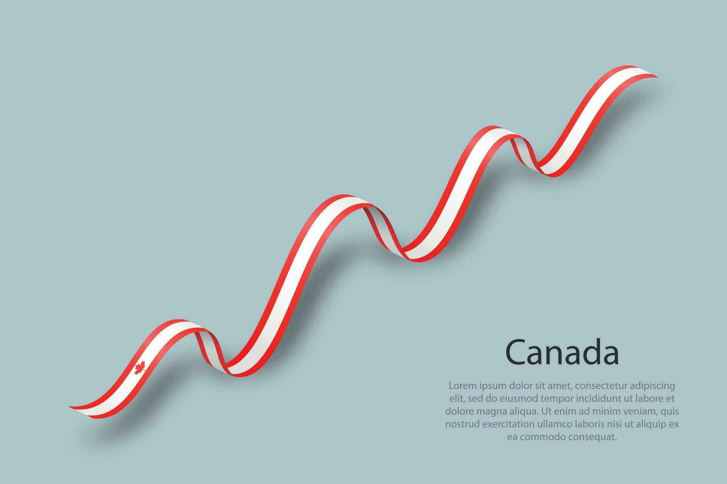 Waving ribbon or banner with flag of Canada vector