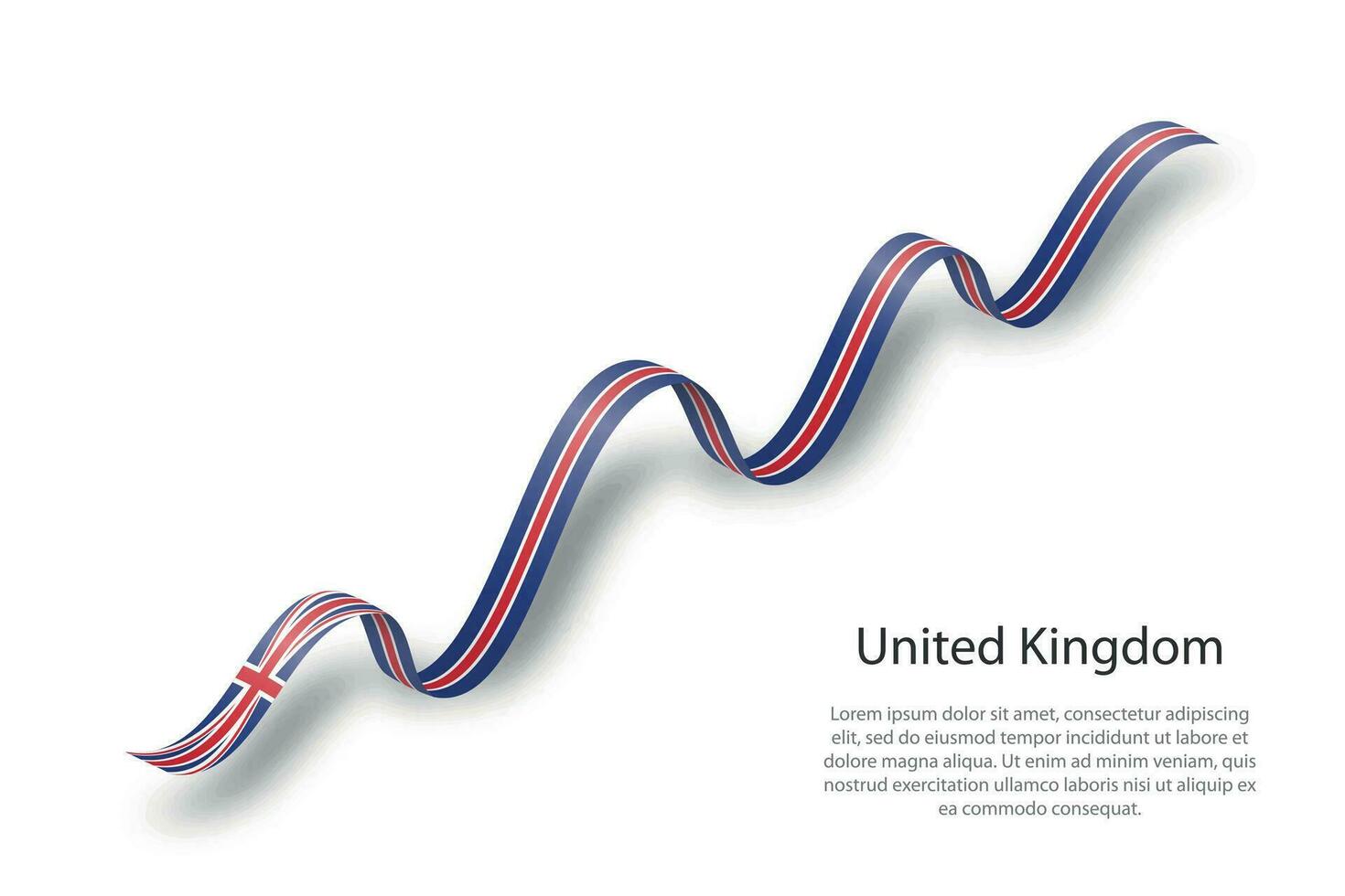 Waving ribbon or banner with flag of United Kingdom vector