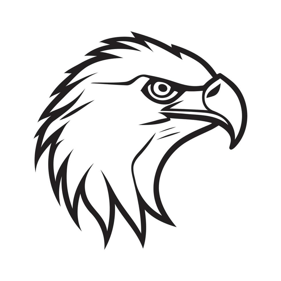 Eagle head black and white vector icon