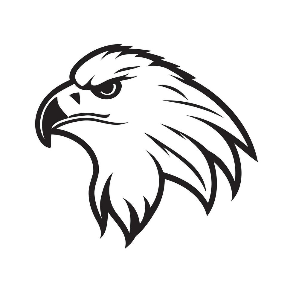 Eagle head black and white vector icon