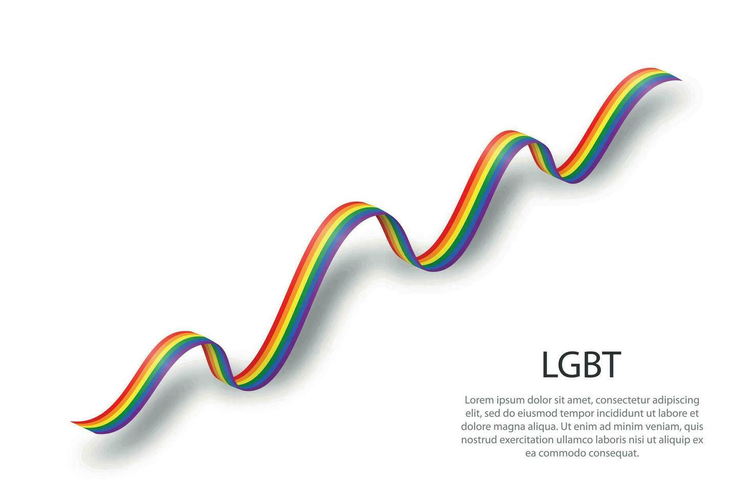 Waving ribbon with flag of LGBT pride vector