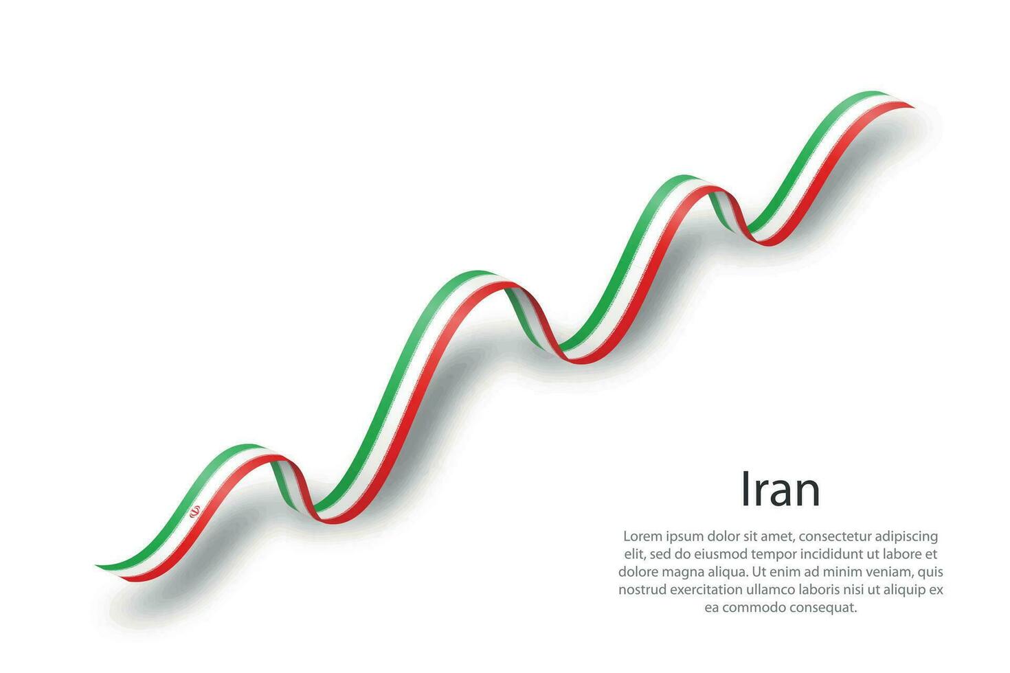 Waving ribbon or banner with flag of Iran vector