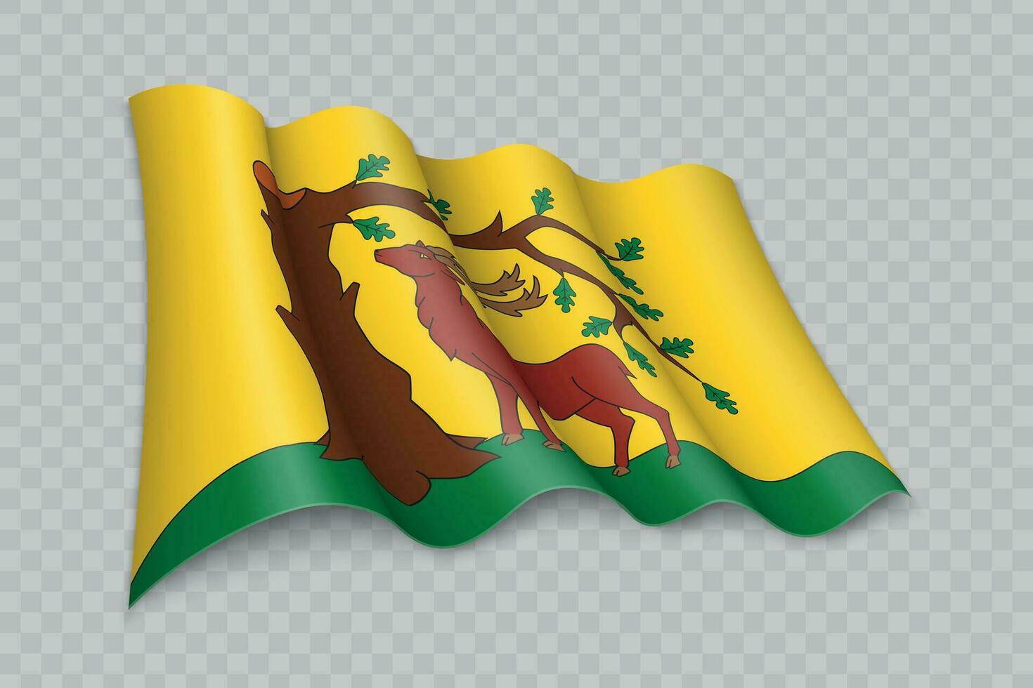 3D Realistic waving Flag of Berkshire is a county of England vector