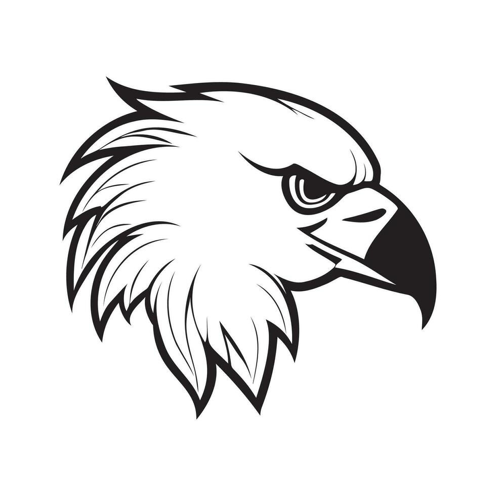 Eagle head black and white vector icon