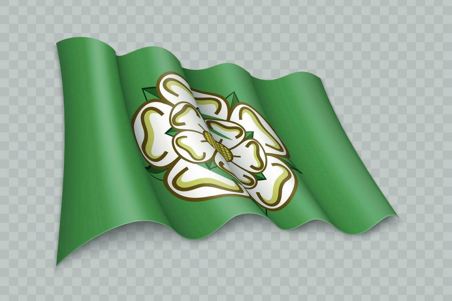 3D Realistic waving Flag of North Yorkshire is a county of England vector