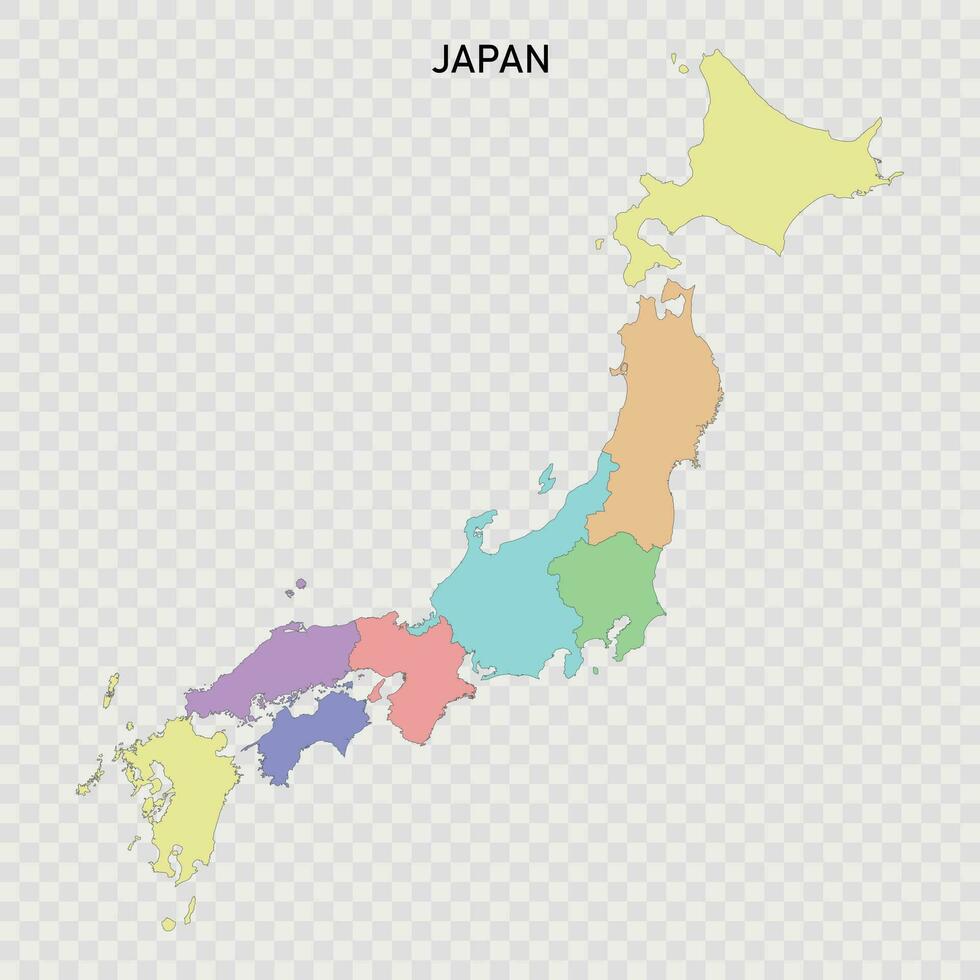 Isolated colored map of Japan vector