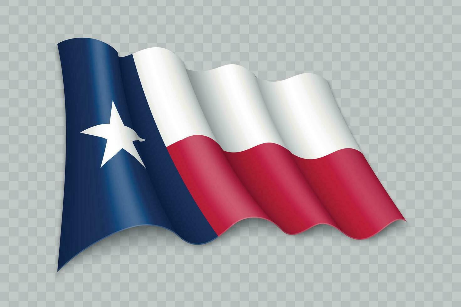 3d realista ondulación bandera de Texas es un estado de unido estados vector