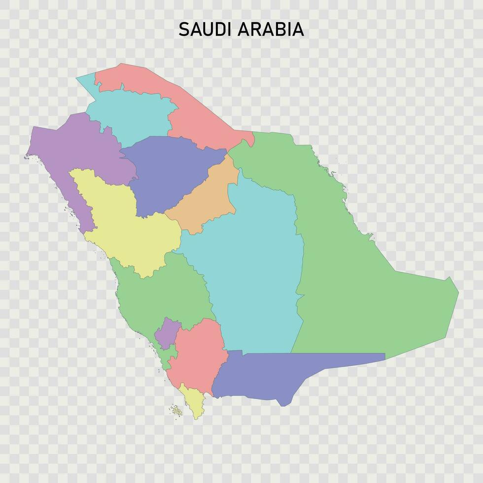 Isolated colored map of Saudi Arabia vector