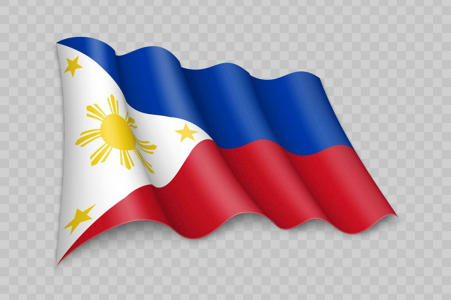 3d realista ondulación bandera de Filipinas vector