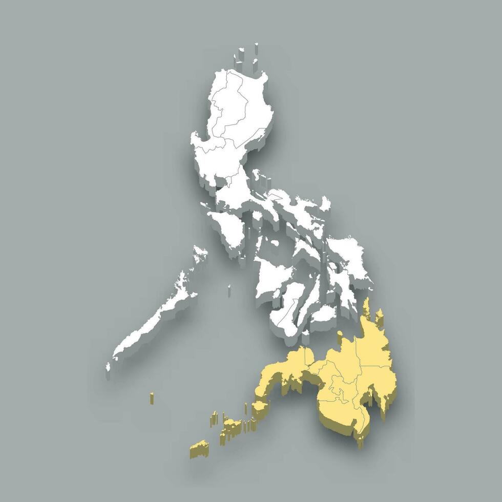 Mindanao region location within Philippines map vector