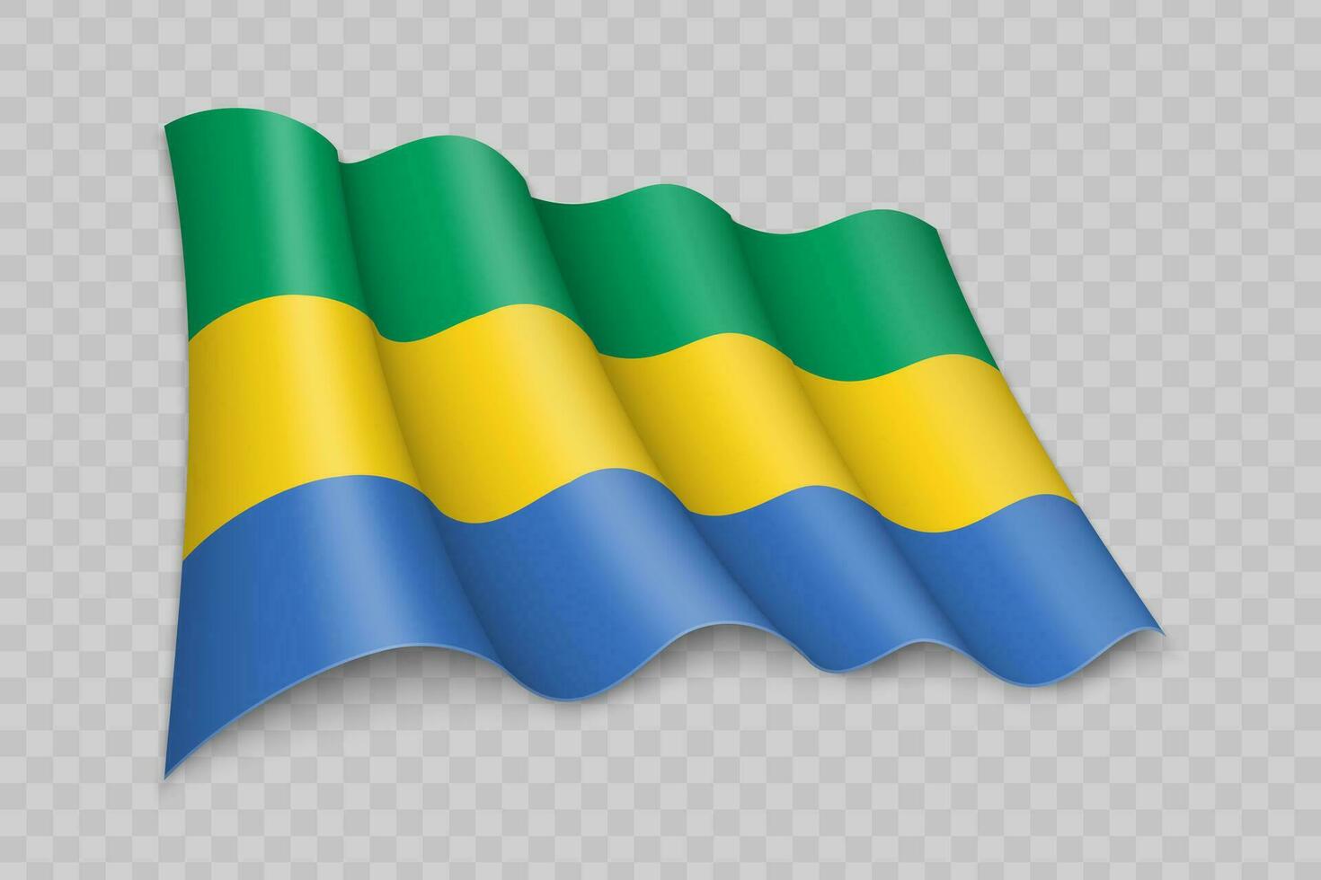 3d realista ondulación bandera de Gabón vector