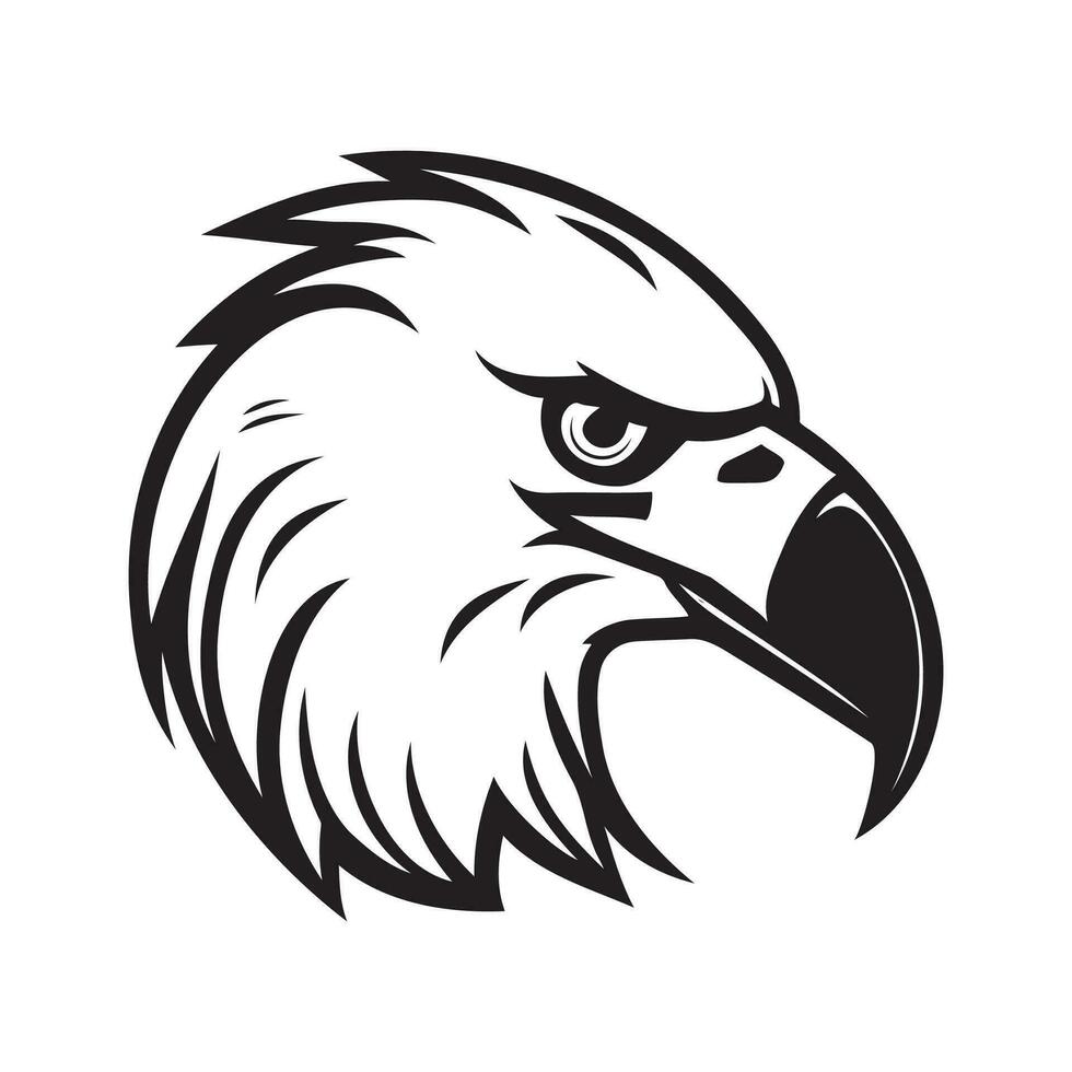 Eagle head black and white vector icon