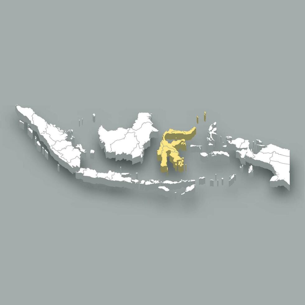 Sulawesi region location within Indonesia map vector