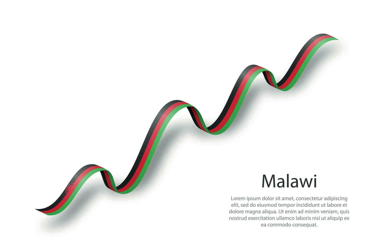 Waving ribbon or banner with flag of Malawi vector