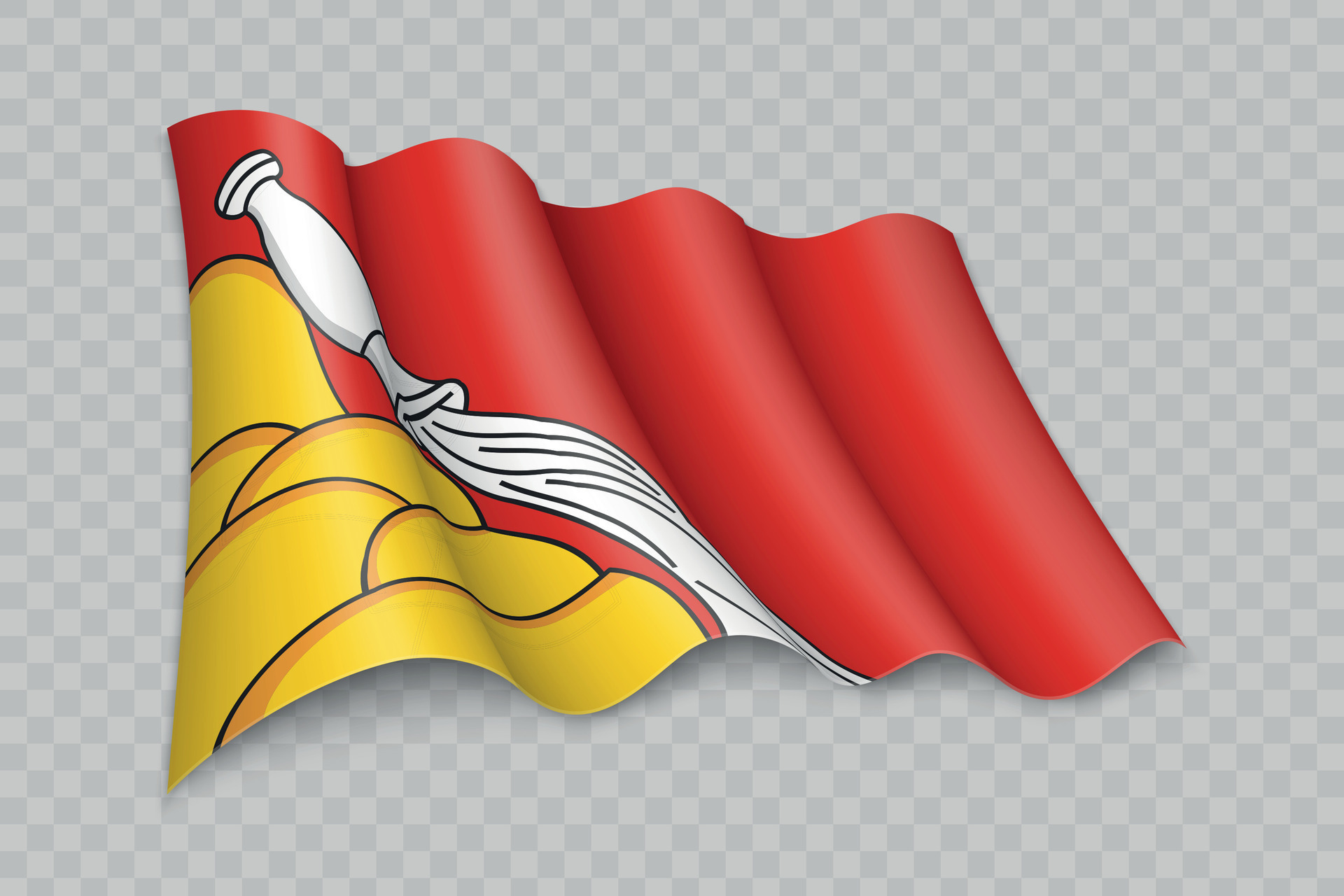3D Realistic waving Flag of Voronezh Oblast is a region of Russia ...