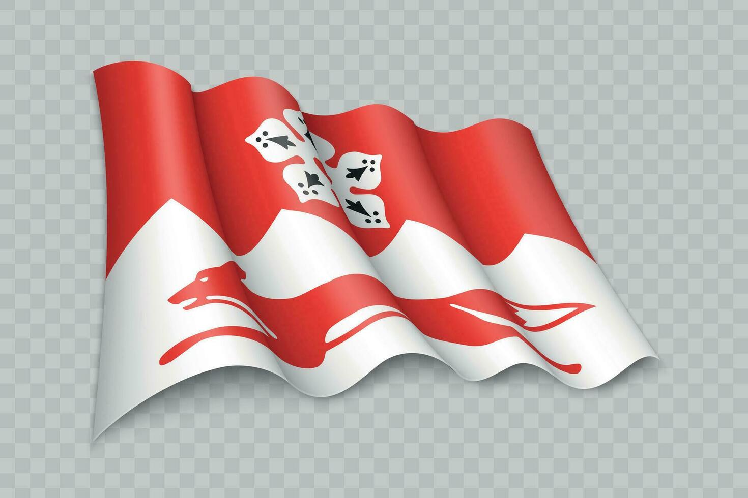 3D Realistic waving Flag of Leicestershire is a county of England vector