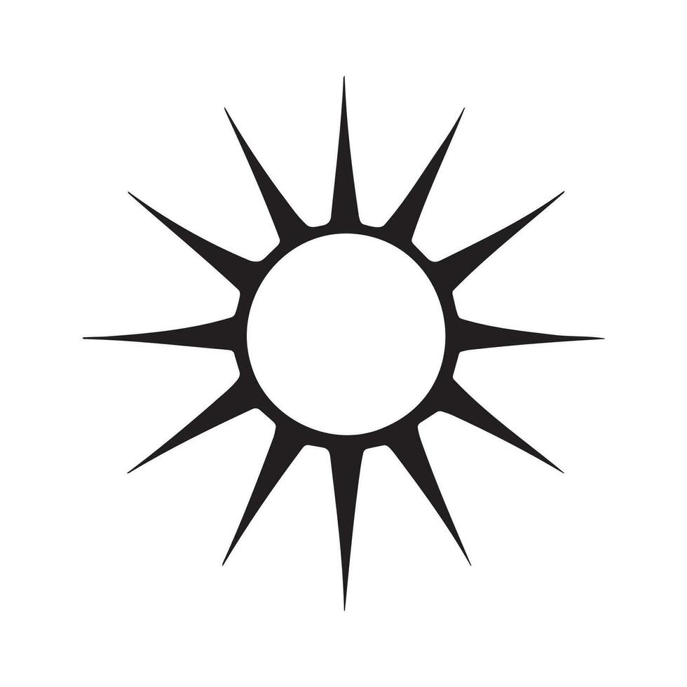 Sun silhouette logo isolated on white background vector