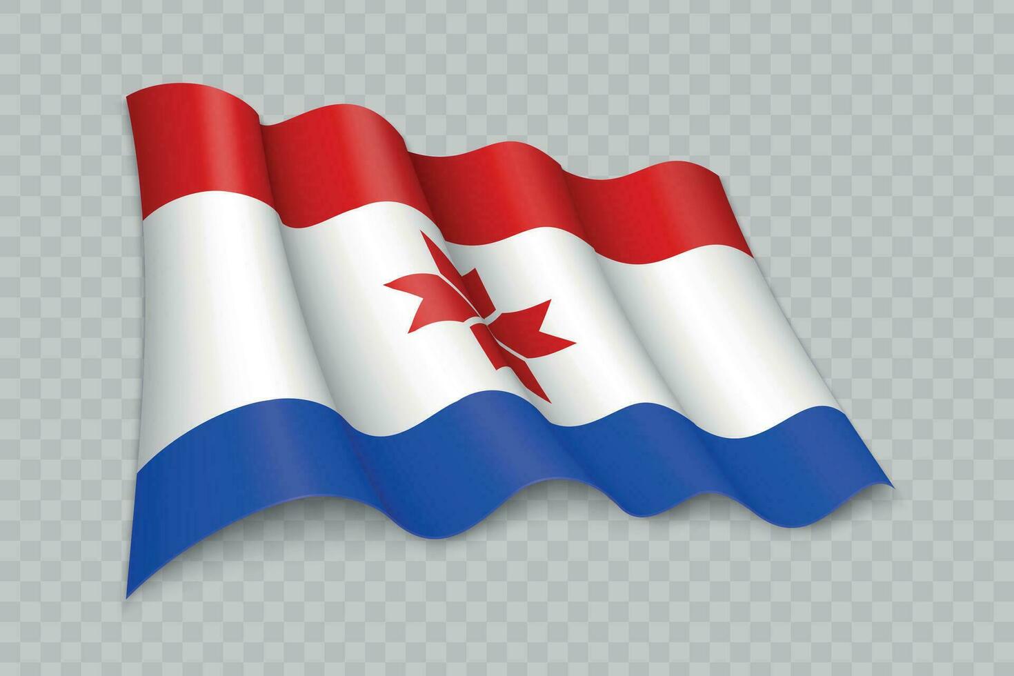 3D Realistic waving Flag of Mordovia is a region of Russia vector