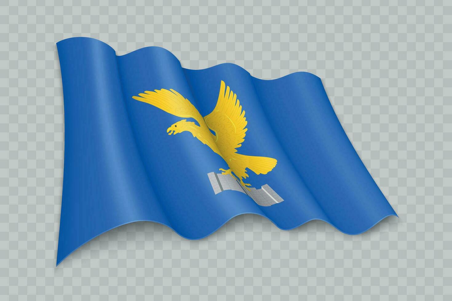 3D Realistic waving Flag of Friuli Venezia Giulia is a region of Italy vector