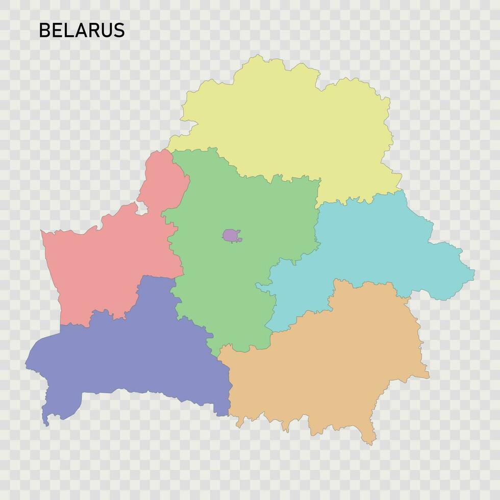 Isolated colored map of Belarus vector
