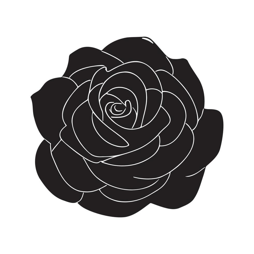 Rosa flor silueta logo aislado en blanco antecedentes vector