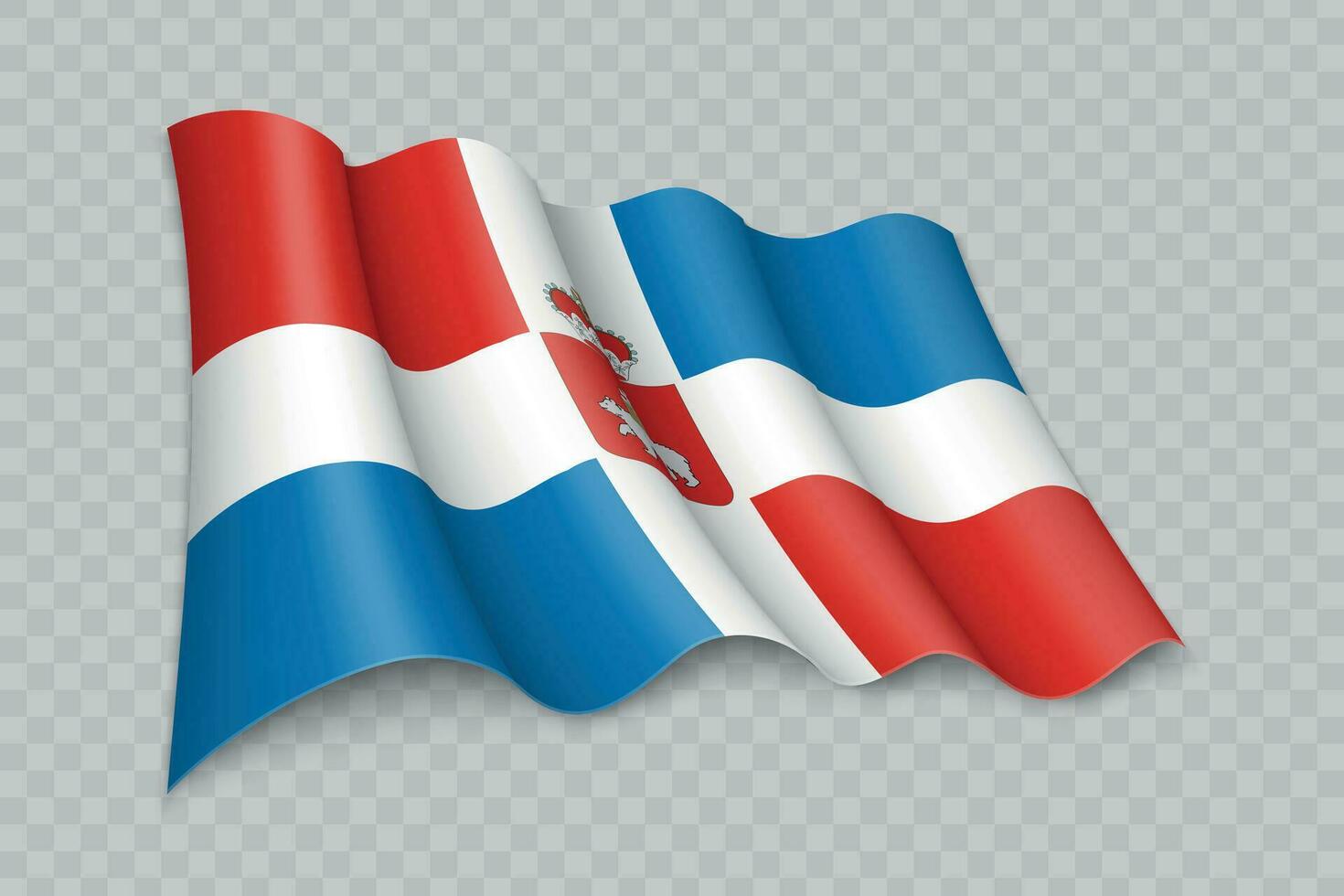 3d realista ondulación bandera de permanente Krai es un región de Rusia vector