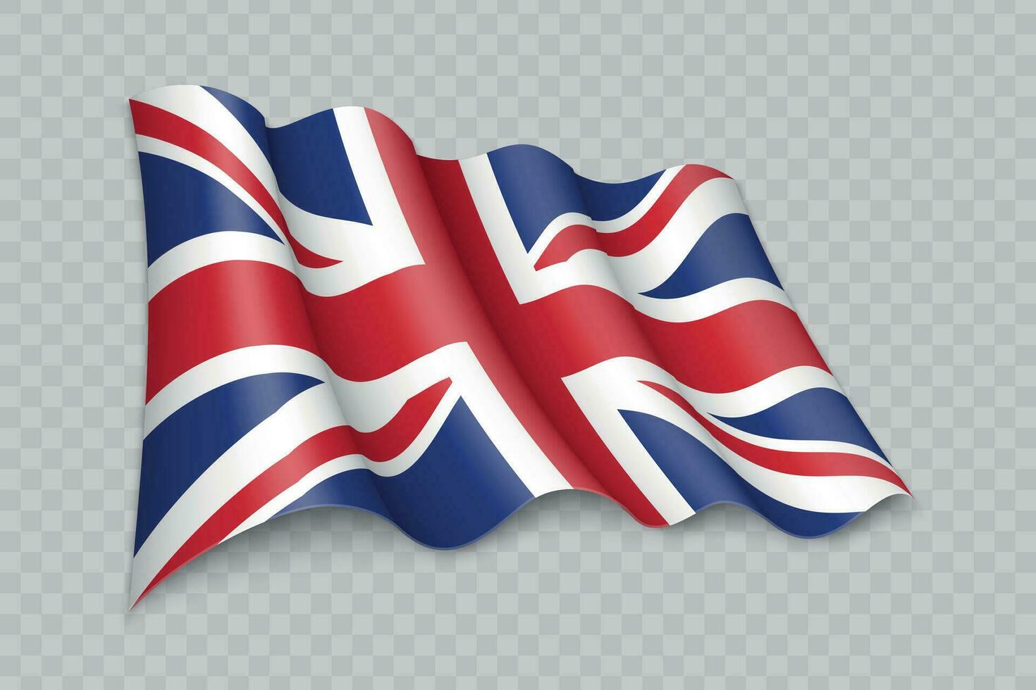3D Realistic waving Flag of United Kingdom vector