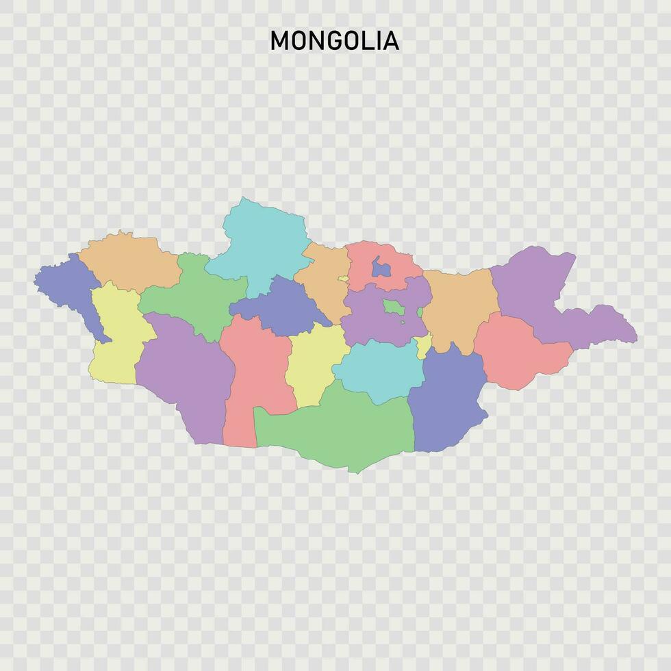 aislado de colores mapa de Mongolia vector