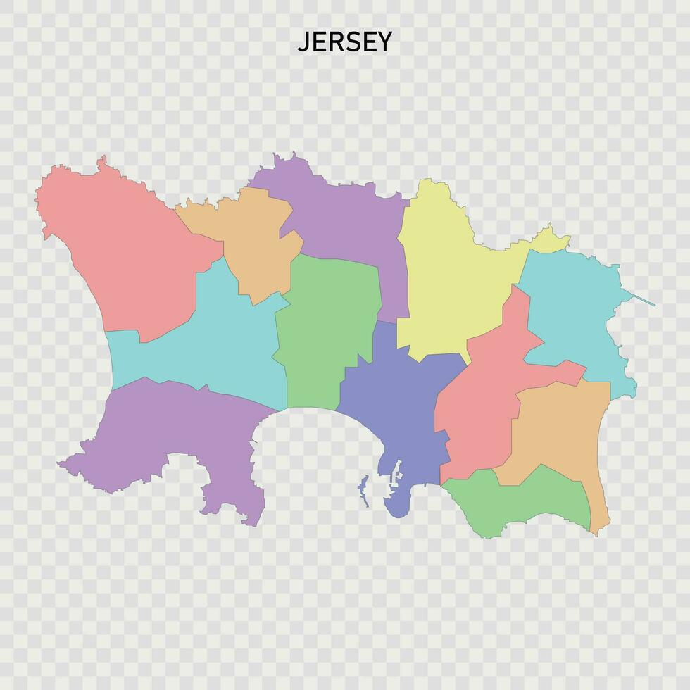 Isolated colored map of Jersey vector