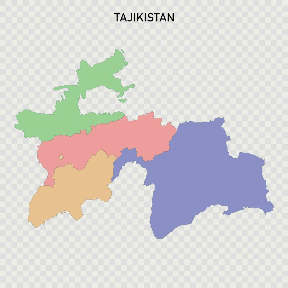 Isolated colored map of Tajikistan vector
