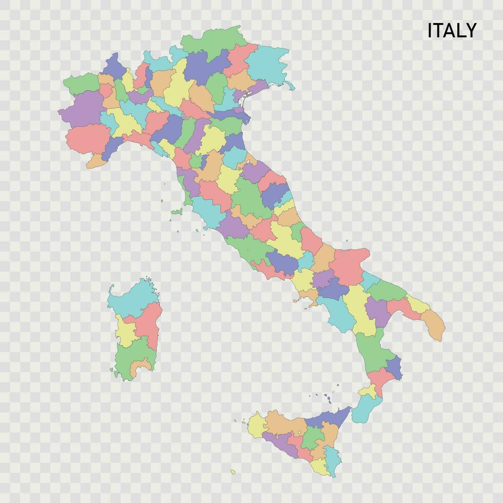 Isolated colored map of Italy vector