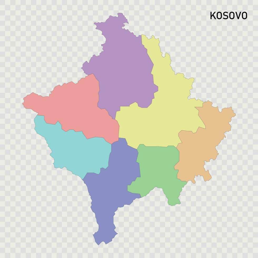 Isolated colored map of Kosovo vector