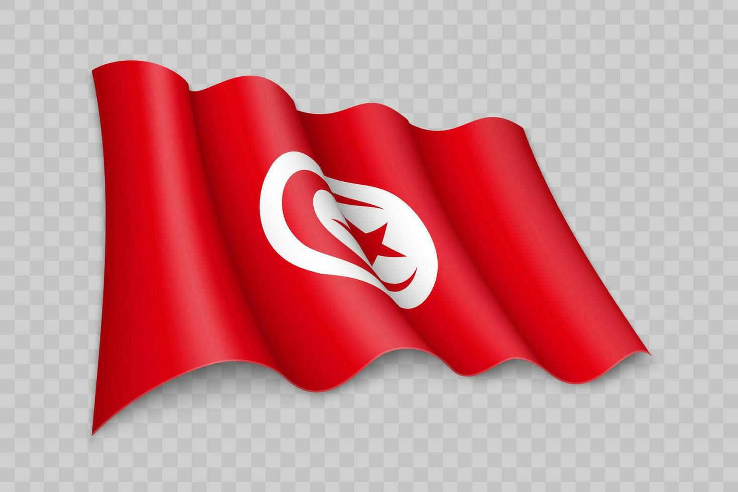 3D Realistic waving Flag of Tunisia vector