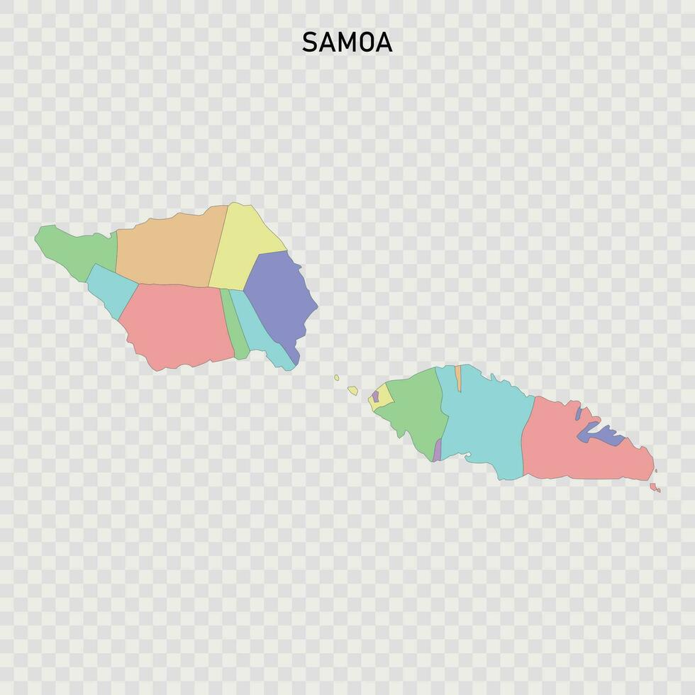 Isolated colored map of Samoa with borders vector