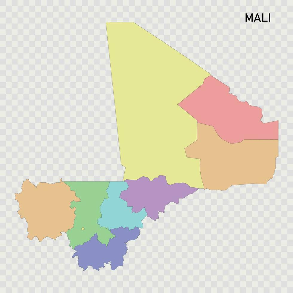 Isolated colored map of Mali vector