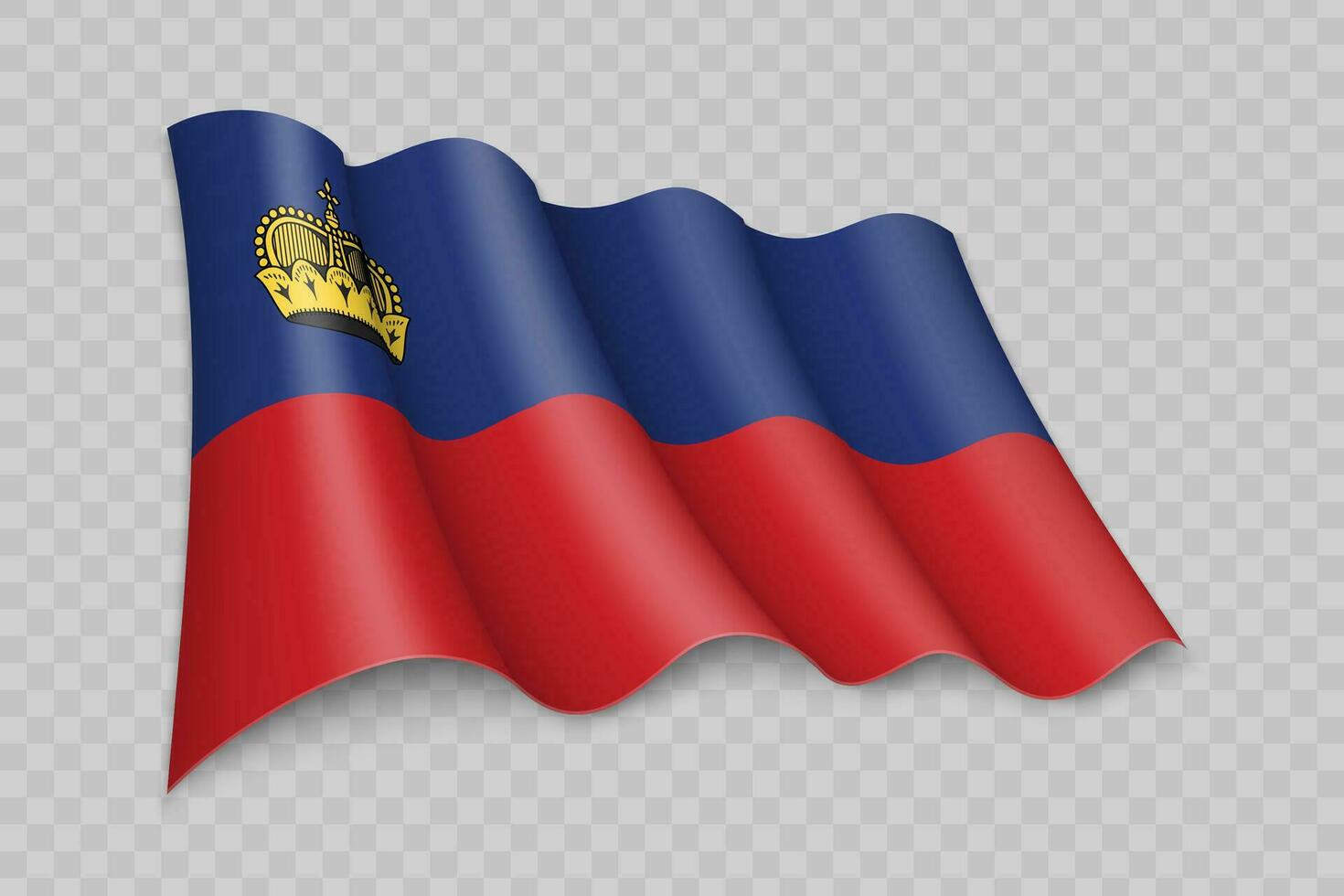 3D Realistic waving Flag of Liechtenstein vector