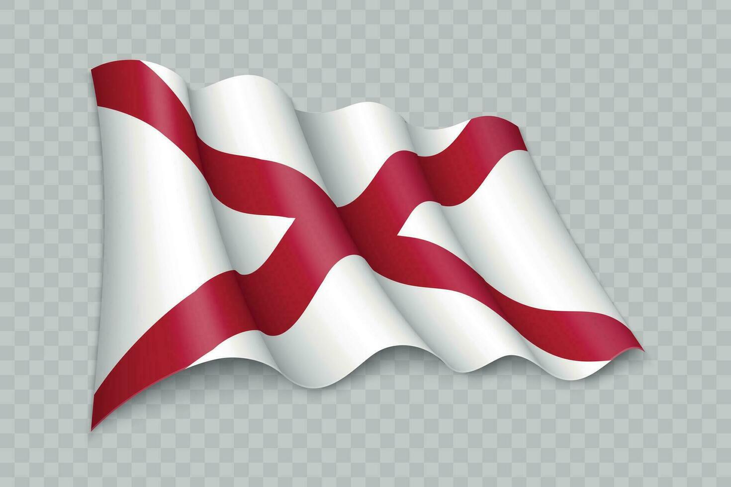 3D Realistic waving Flag of Alabama is a state of United States vector