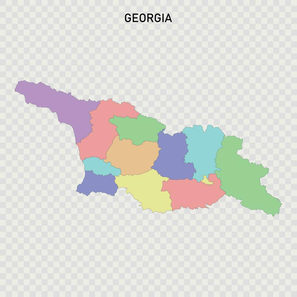 aislado de colores mapa de Georgia vector