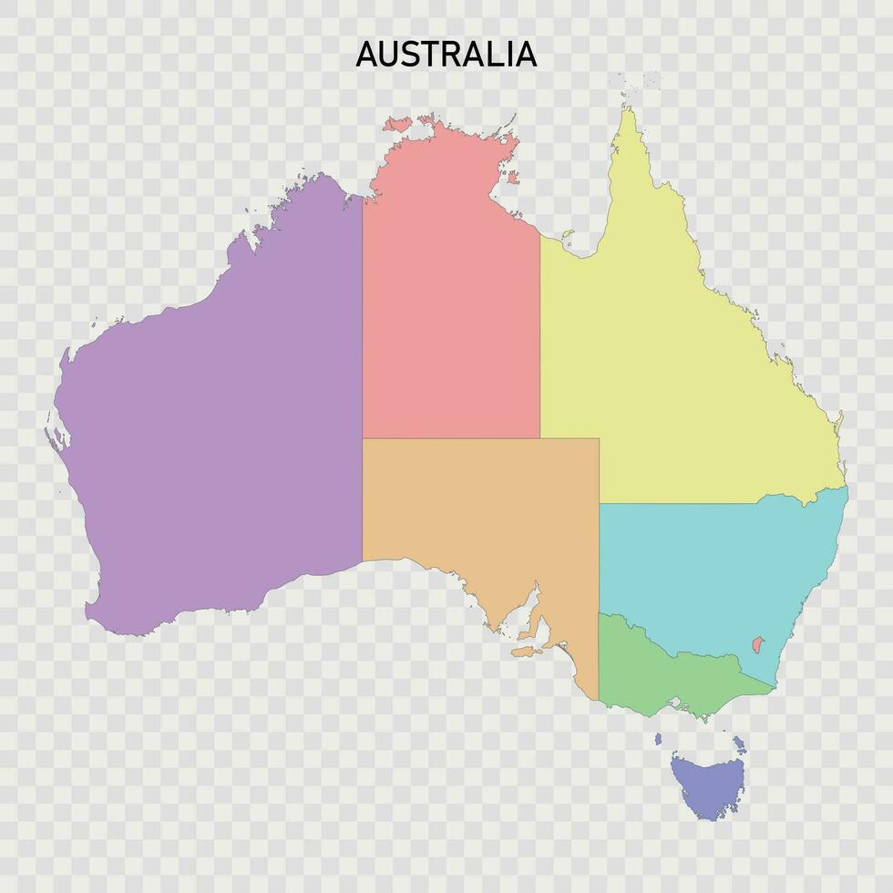Isolated colored map of Australia with borders vector