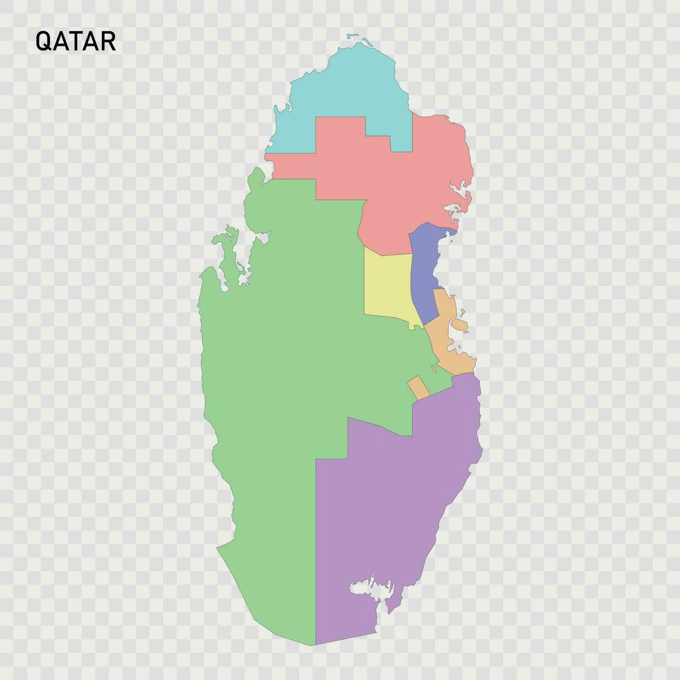 aislado de colores mapa de Katar vector